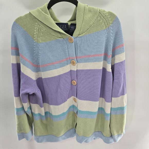 Liz Claiborne Sweaters - Crazy Horse A Liz Claiborne Company Pastel 100% Cotton Colorblock Cardigan 3/3x
